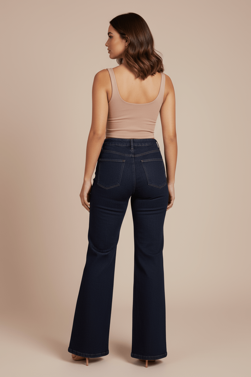 Jean Évasé Taille Haute — Jambe Large - Lune La Boutique