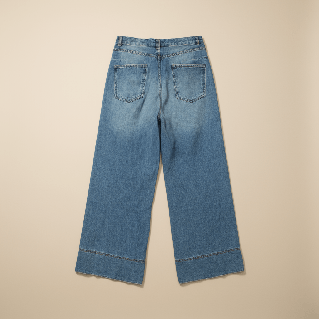 Jean Palazzo Taille Haute – Bleu Vintage - Lune La Boutique