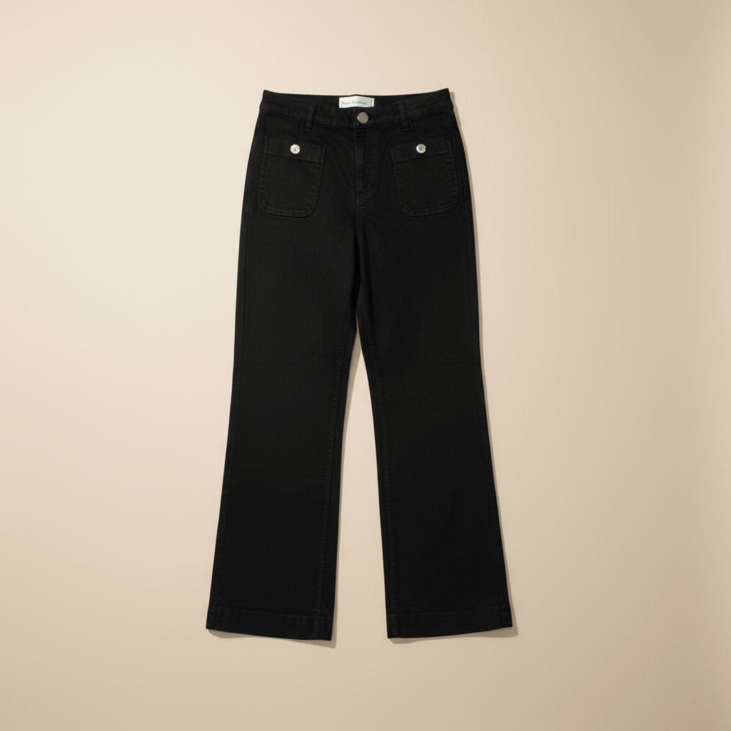 Jean Wide - Leg Taille Haute — Poches Plaquées - Lune La Boutique