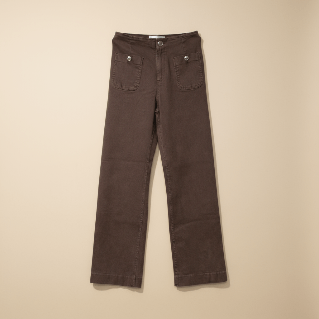 Jean Wide - Leg Taille Haute — Poches Plaquées - Lune La Boutique