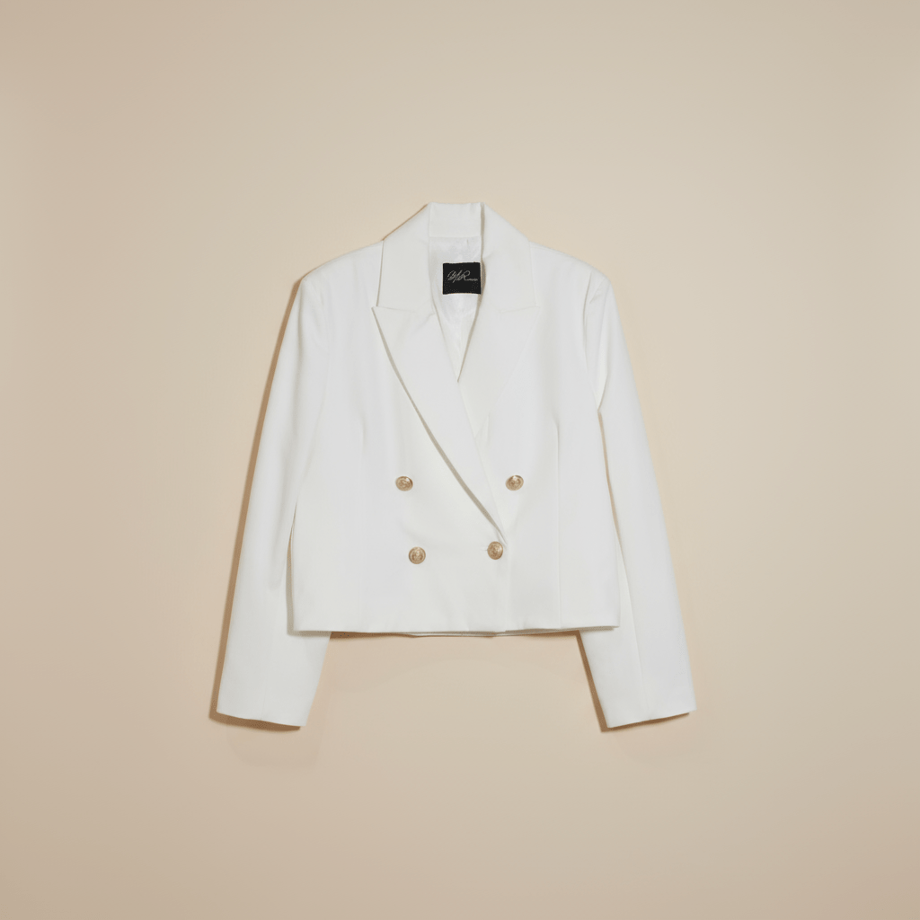 Veste Tailleur Courte — Croisée à Boutons Dorés - Lune La Boutique