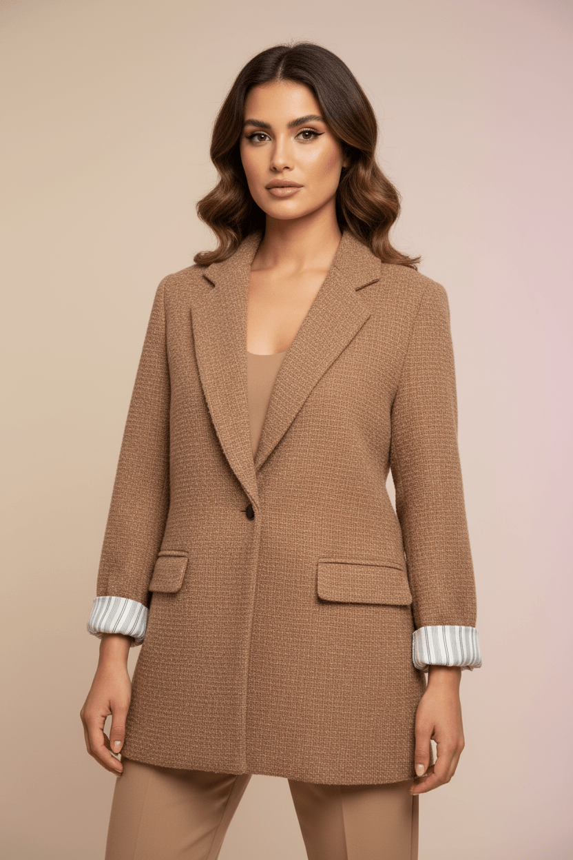 Veste Tailleur Longue — Texturée - Lune La Boutique