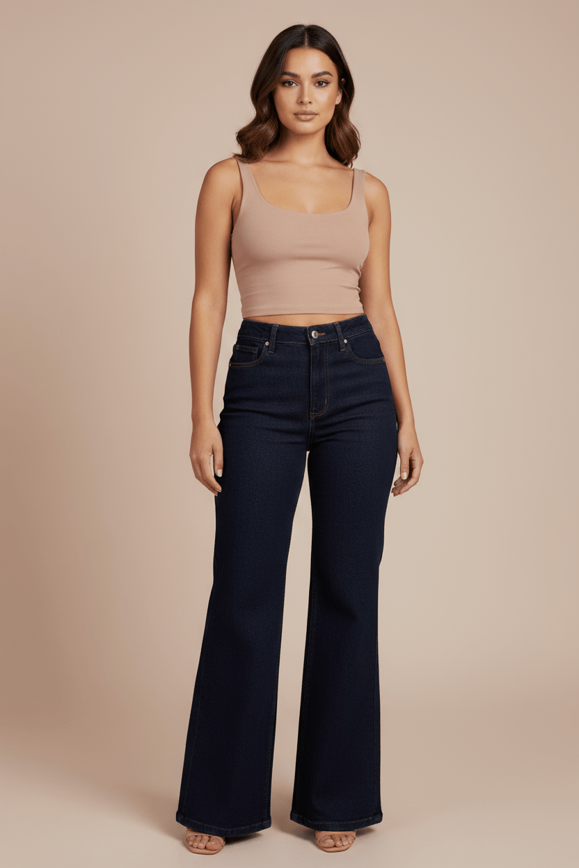 Jean Évasé Taille Haute — Jambe Large - Lune La Boutique